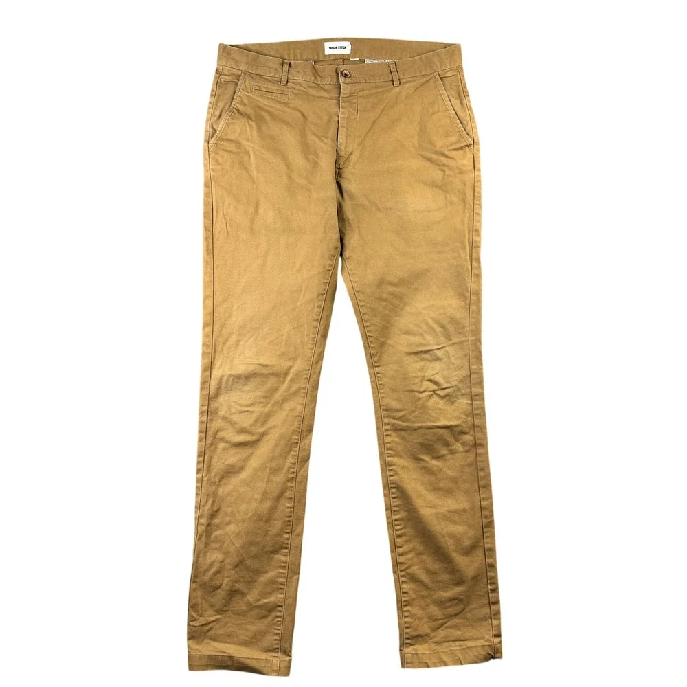 Taylor Stitch Mens Size 36 Slim Chino British Khaki‎ Organic Cotton Trousers